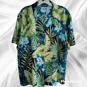 22 🌴Addition Elle Floral Palm Leaf Beach Hawaiian Button  Shirt